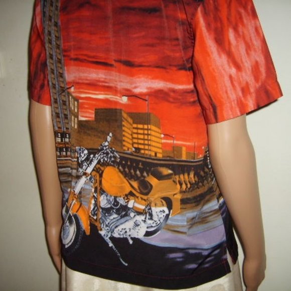 Shirt Motorcycle Men's M/Women's Too Colorful Front & Back Print J/E/T - Picture 5 of 8